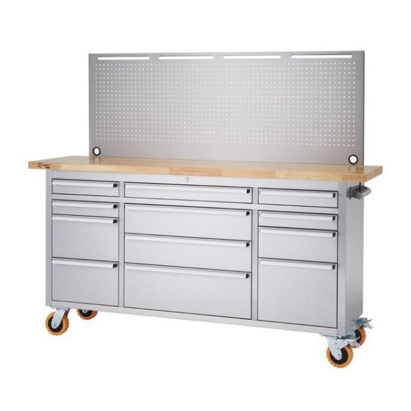 TRINITY PRO® | 72x19 | Rollende Werkbank aus Edelstahl | mit Stecktafel – Bild 3